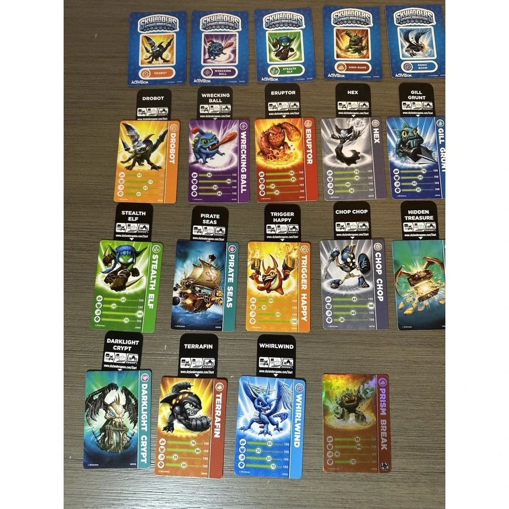 Skylanders Spyro's Adventure 20 Trading Cards, 18 Character Codes, 6 Stickers